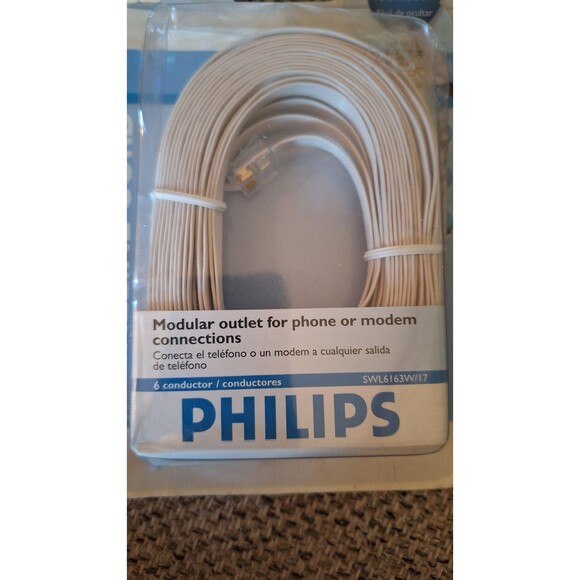 Philips SWL6160W/17 25-feet Phone Line‎ Cord, White - Picture 3 of 3